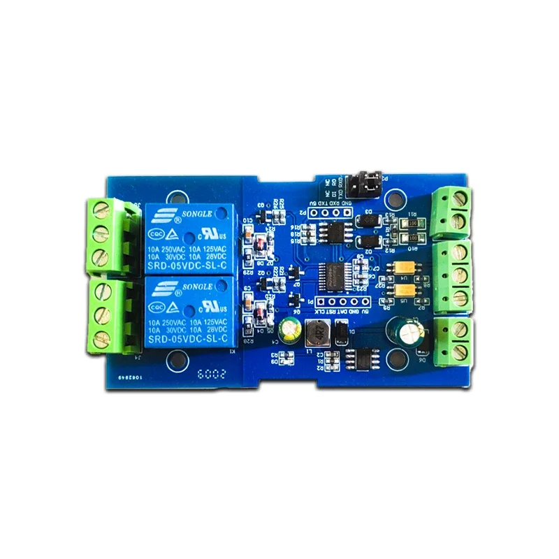 

Modbus RTU 7-24V Anti-reverse Relay Module RS485/TTL 2 Channel 485 Switch Input 2 Way Optical Coupler 12V Output