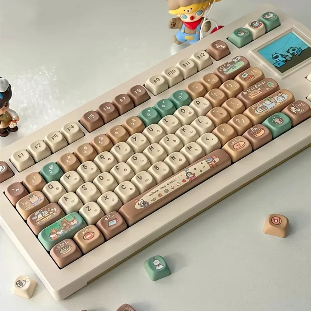 

PBT Keycaps 131 Keys XOA Height, Cocoa Milk Keycaps, Hot Sublimation, For Cherry MX 104/87/61 Mechanical Keyboards