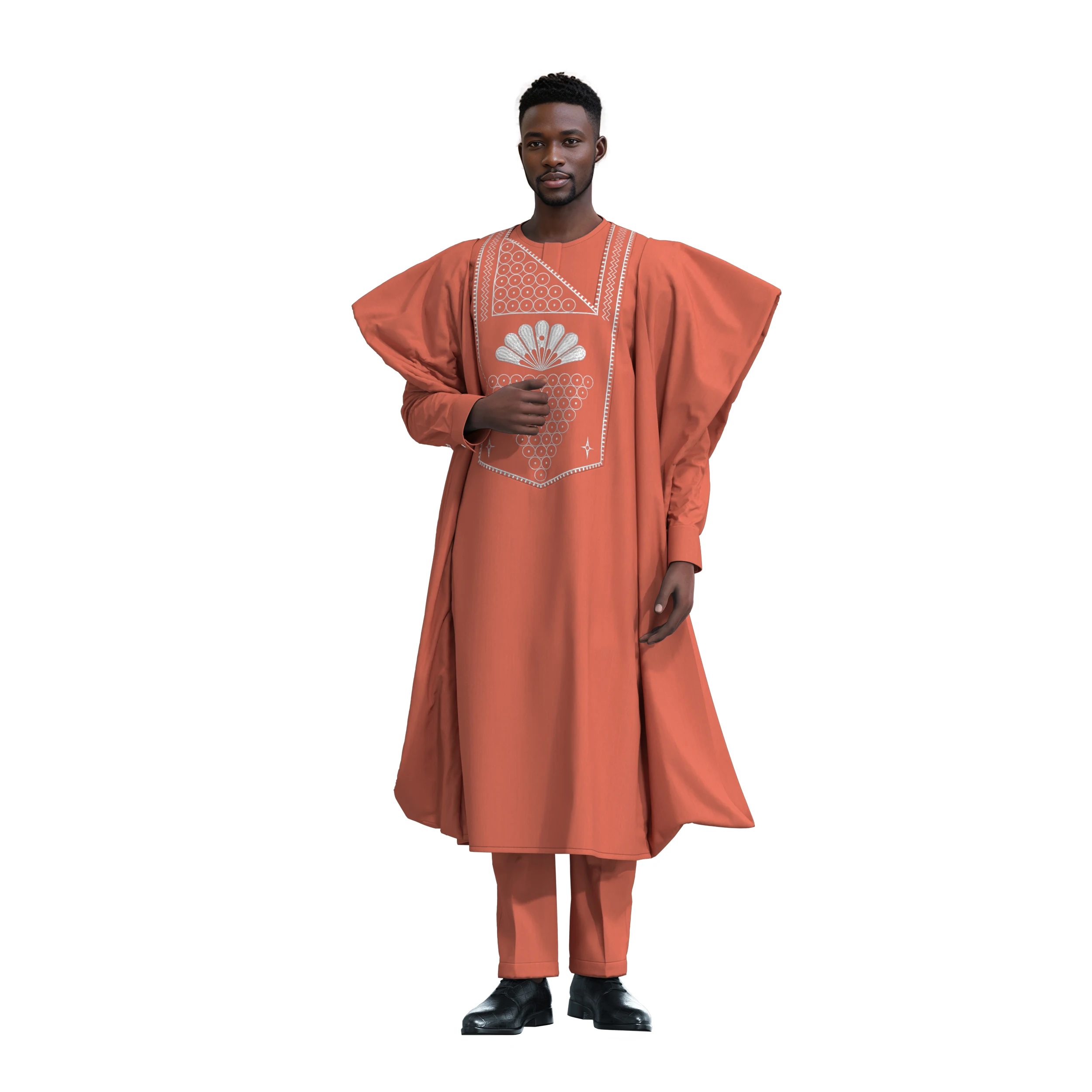 

Африканская одежда для мужчин, комплект из 3 предметов, изысканные топы с вышивкой Дашики и длинные брюки, традиционная одежда WYN2405