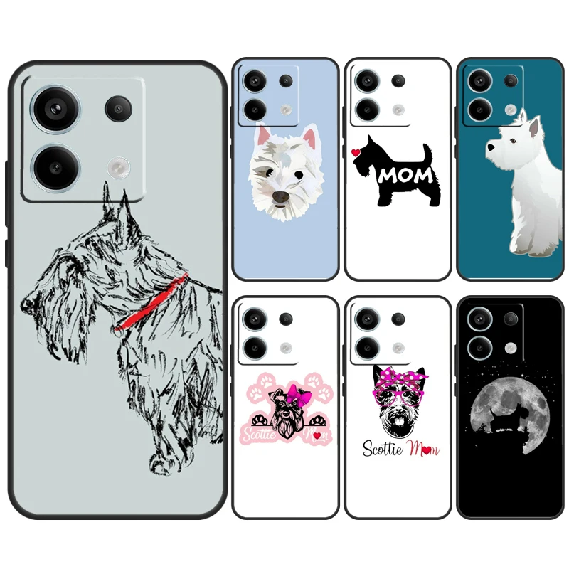 Westie Scottie Scottish Terrier Phone Case For Xiaomi Redmi Note 13 11 9 10 12 Pro Plus 9S 10S 11S 12S 9C 10C 12C 13C Cover