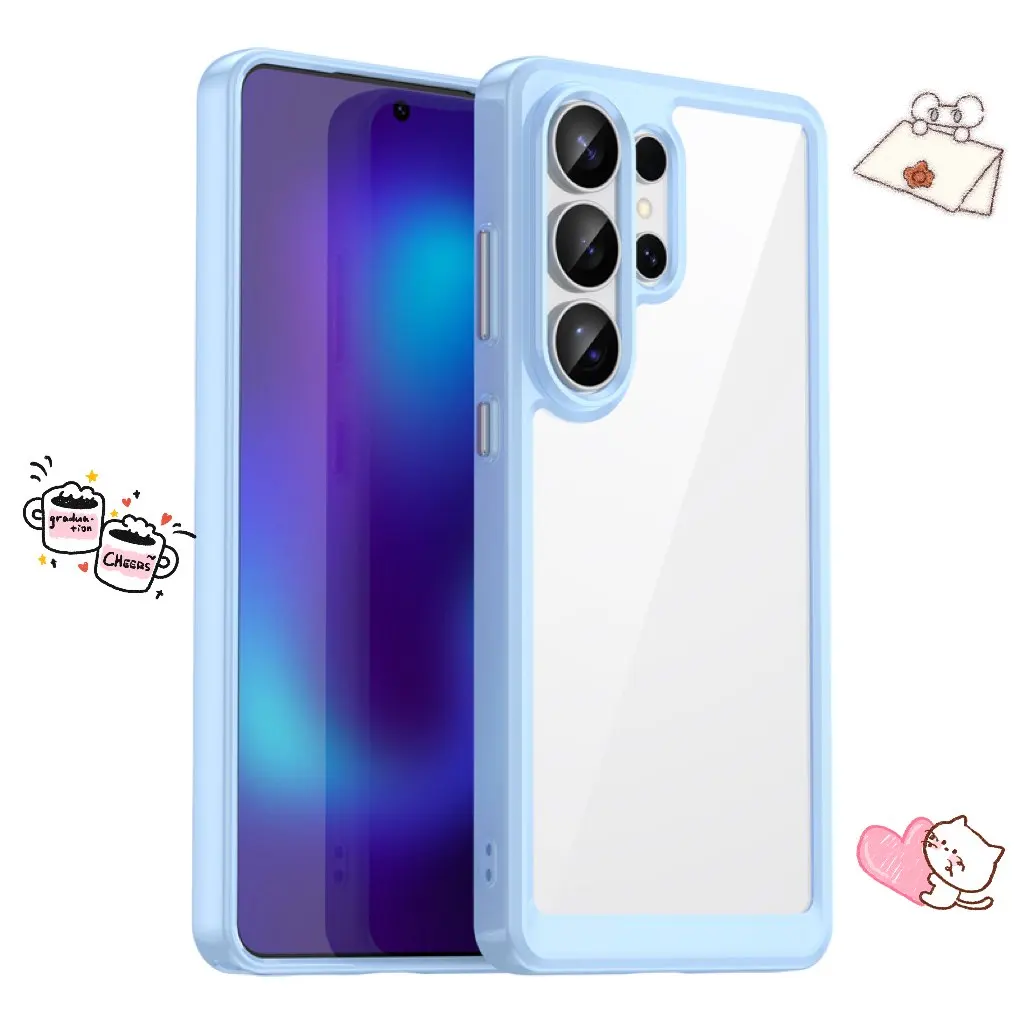 Funda For Samsung Galaxy S26 Ultra S26 Plus Case ELVEV Clear Hard PC + Soft TPU Bumper Transparent Protection Back Phone Cover