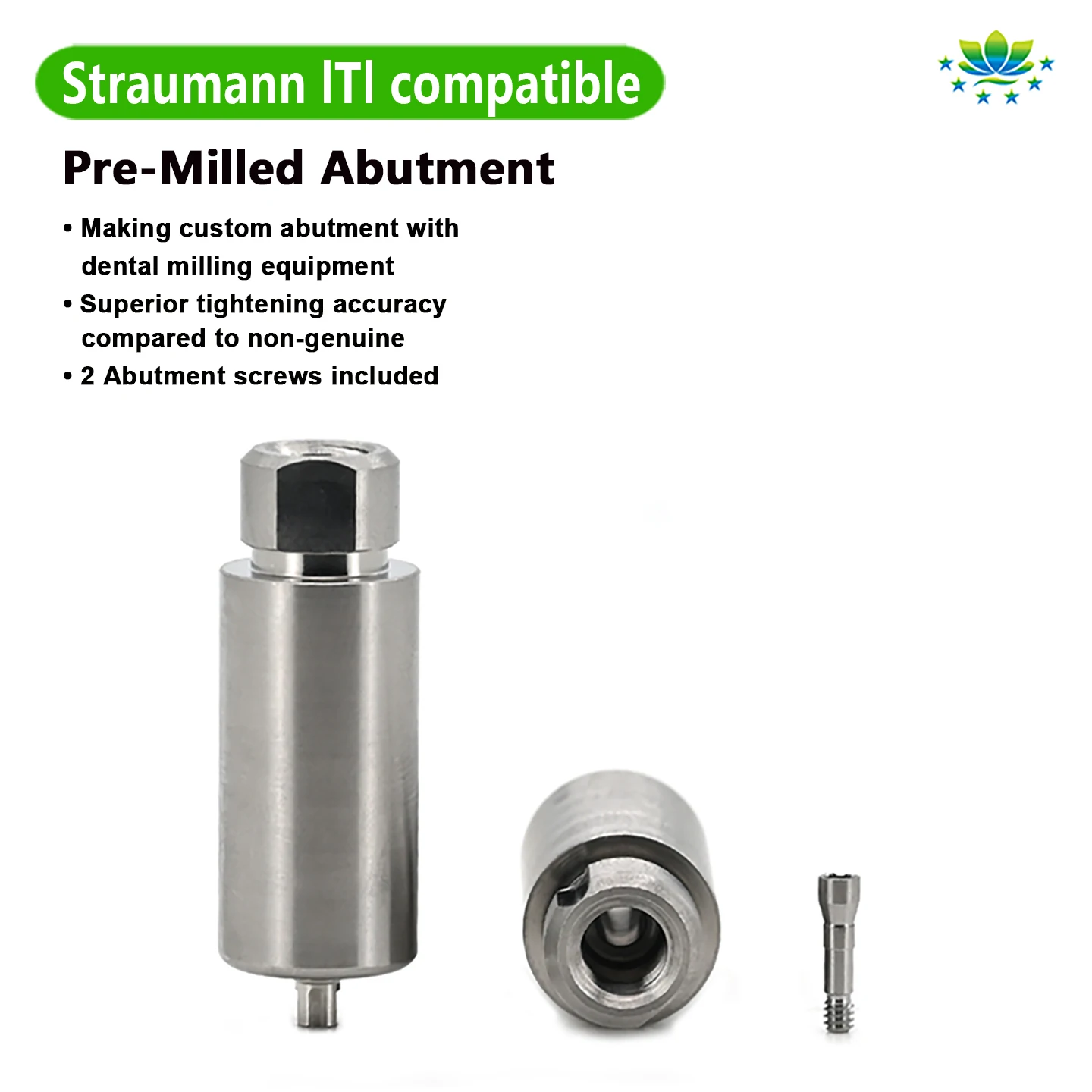 For Straumann Pre-Milled Abutment Titanium Grade 5 CAD CAM Custom Milled Screw Dental Lab Prosthesis Blank Factory Direct Sales
