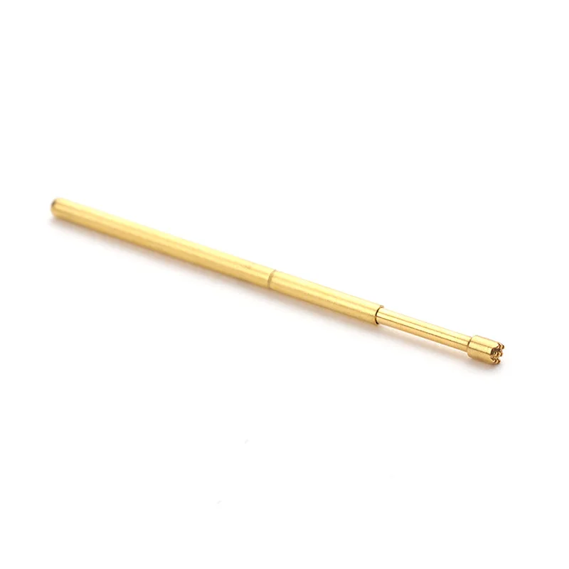 金メッキバナナヘッドポゴピン,9爪,プラムヘッド,スプリングテストプローブ,外径1.02mm,長さ33.35mm, PCB, 100個入りパック