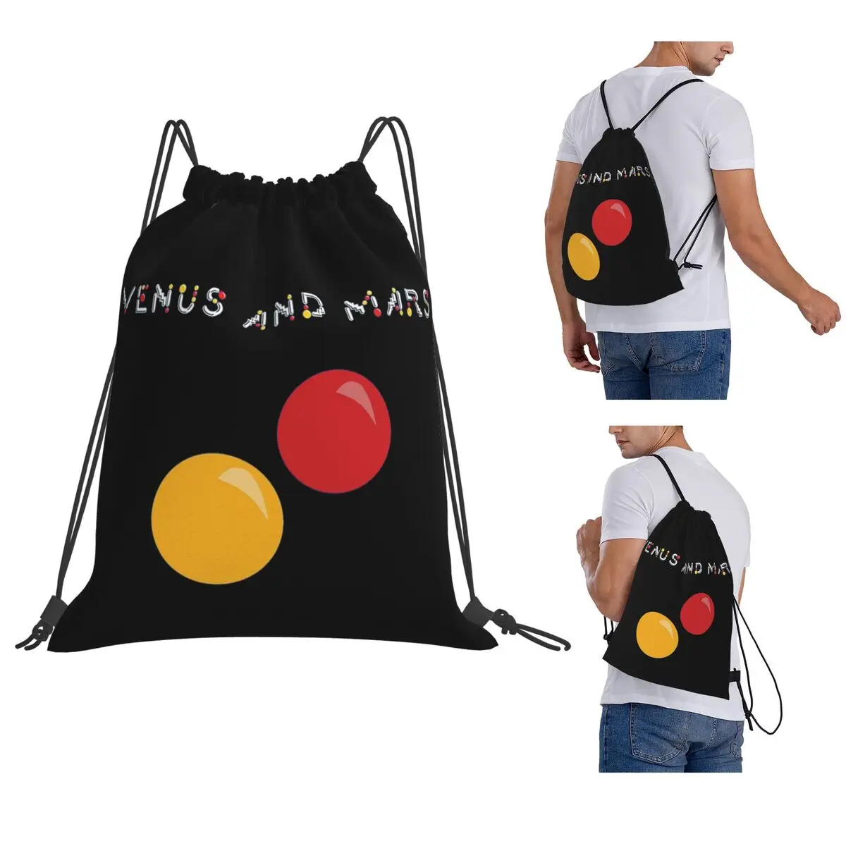 Venus And Mars Minimalist Album Cover Backpacks Portable Drawstring Bags Sports Bag Book Bags for Man Woman Students