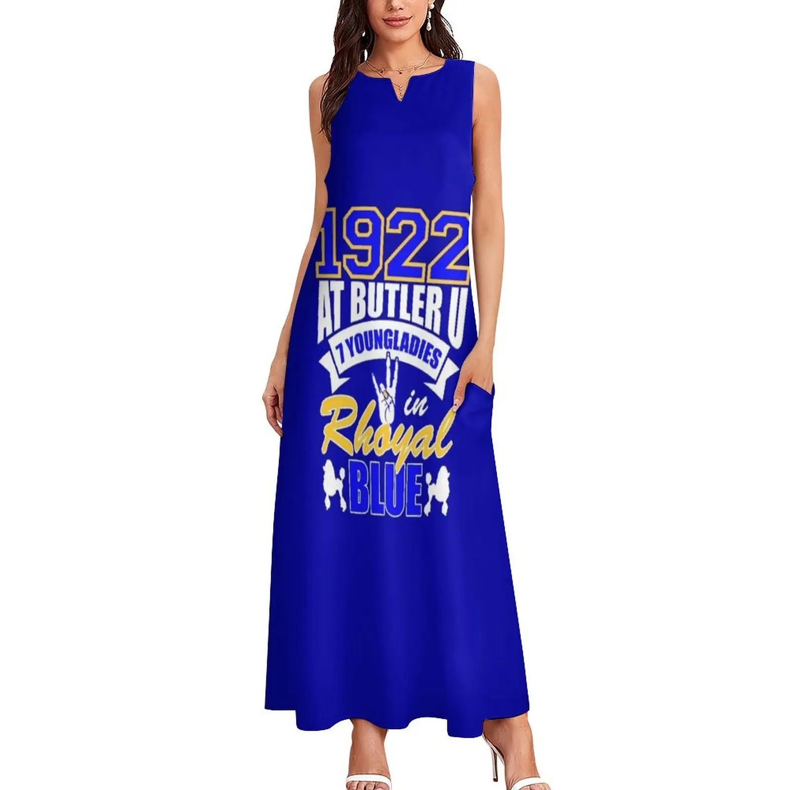 Sigma 1922 At Butler U 7 Youngladies In Rhoyal Blue Gifts Long Dress birthday dress chic and elegant woman dress Women's