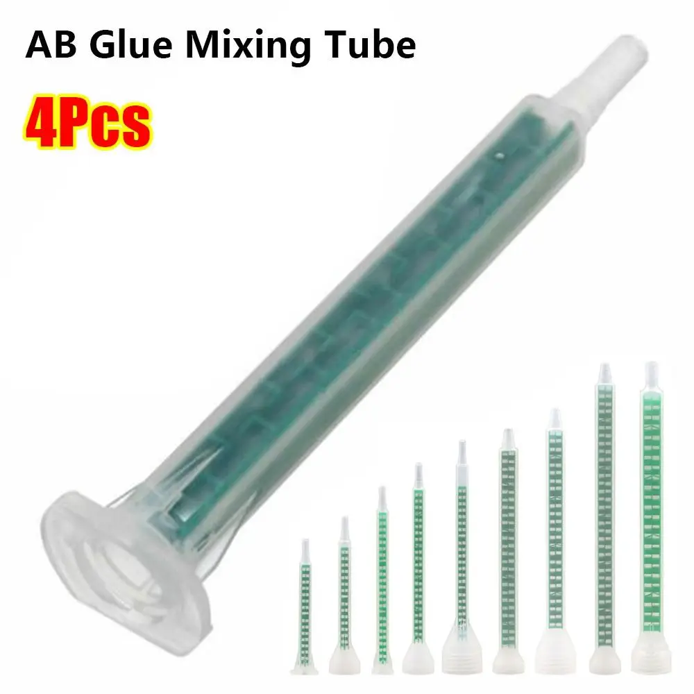 4Pcs New Square Adhesive Mixing Tips 2K Adhesive Epoxy Resin Mixer Nozzles Two Component Liquid Mixer for AB Glue Applicator