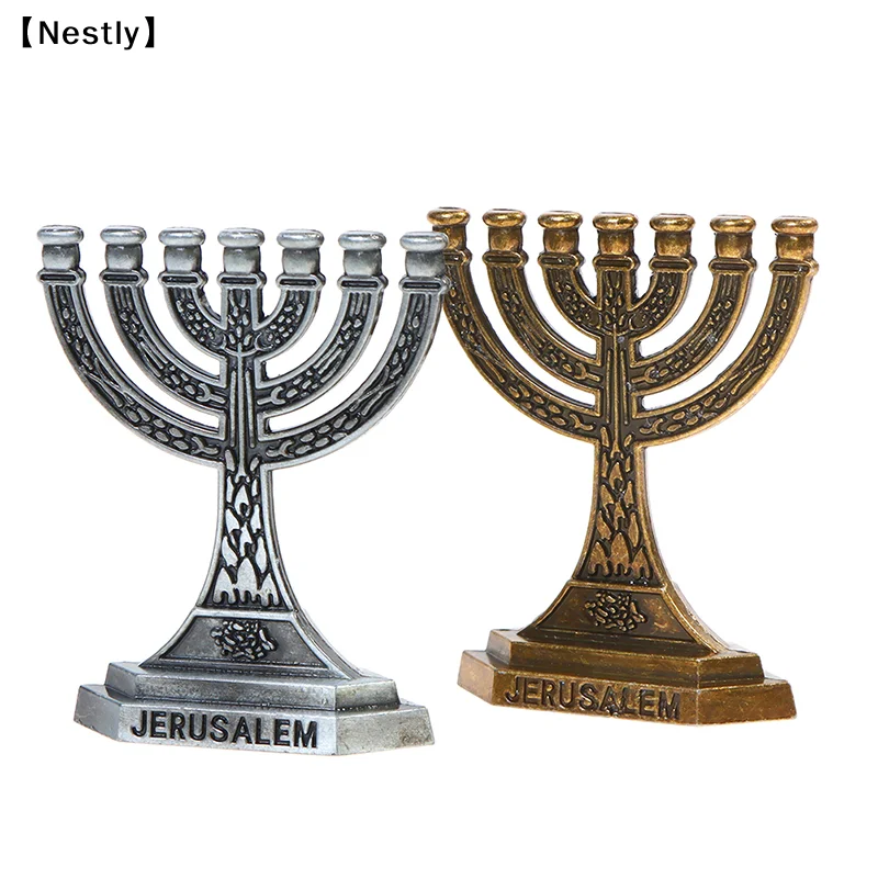 7 Branch Candle Holder Jewish Menorah Candle-holder Relic Ornament〔Nest〕