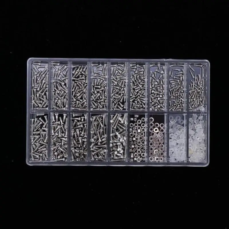 1000 Stück/Box Brillenzubehör PM Runde Brillenschrauben Schraubenscheiben Kleine Reparaturschrauben – Detail 3