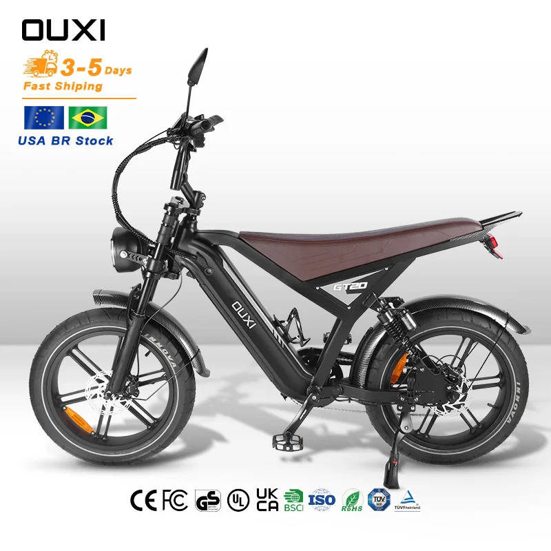 OUXI Electric 20 Inch Mountain Bike Bicicleta Electrica Lithium Battery 15AH Removable Battery E Bike GT20 BR/USA Warehouse