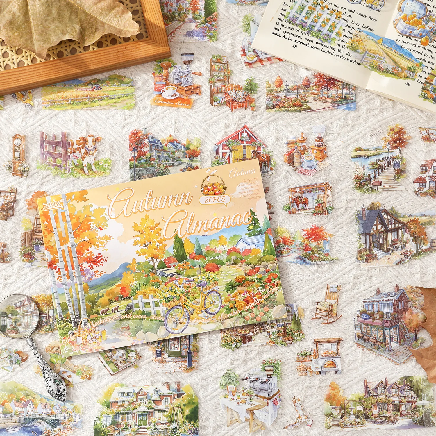 20sheets Seasonal View Decorative Sticker Set, Four Seasons Landscape Stickers, Versatile DIY Collage Scrapbook Journal Supplies