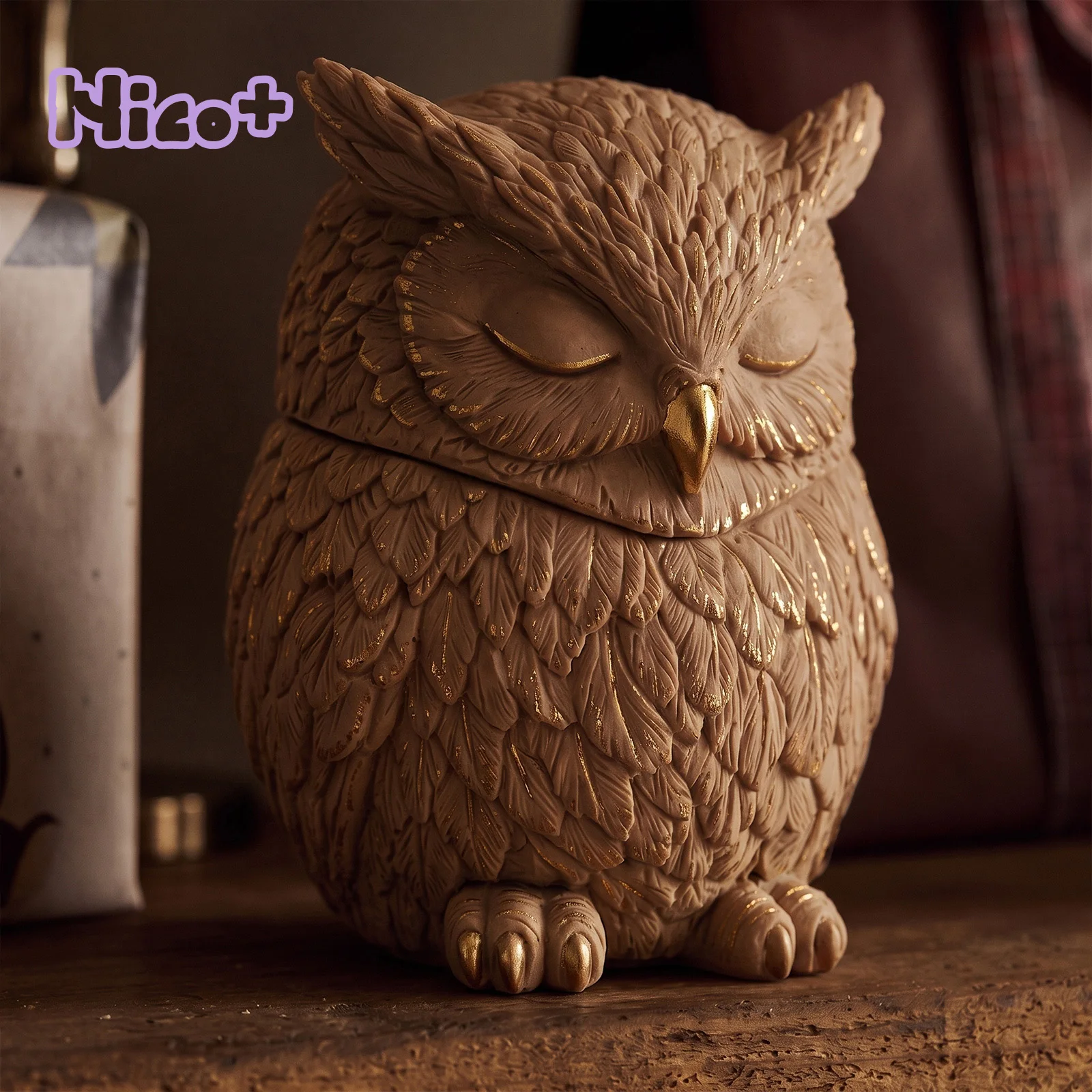 Boowan Nicole Moonlight Owl Kerzenhalter Silikonformen für Gips, Zement, DIY Handgemachte Kerzengefäße, Betonform, Heimdekoration