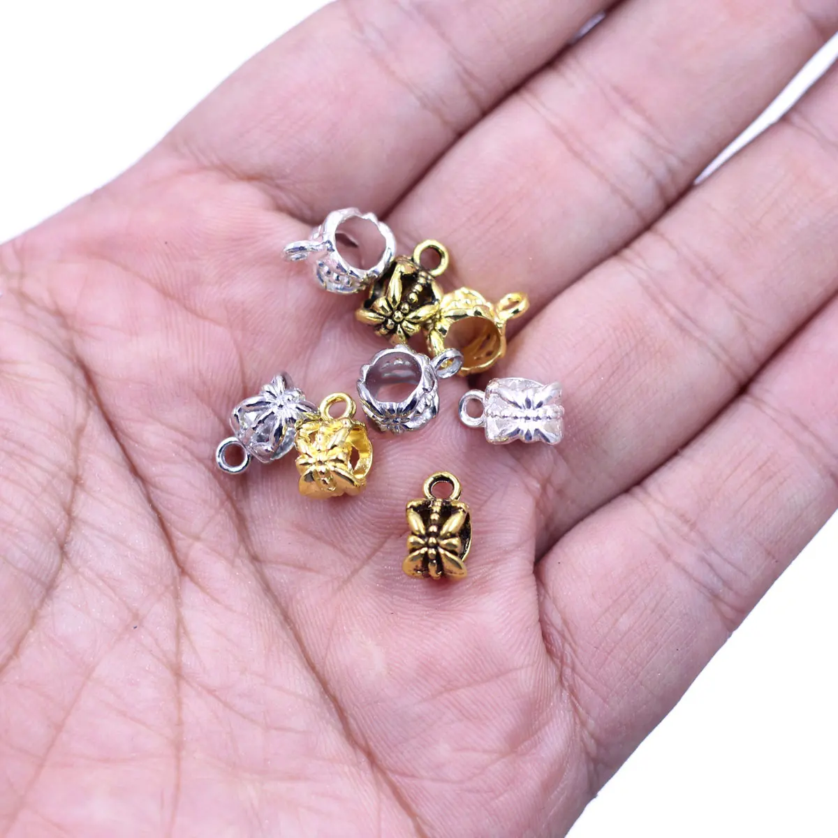20 قطعة فاصل الخرز الأوروبي زهرة الجوف جولة الحفرة الكبيرة موصل ل أساور Charms Jewerlry Findings بها بنفسك النتائج اليدوية 11x8mm