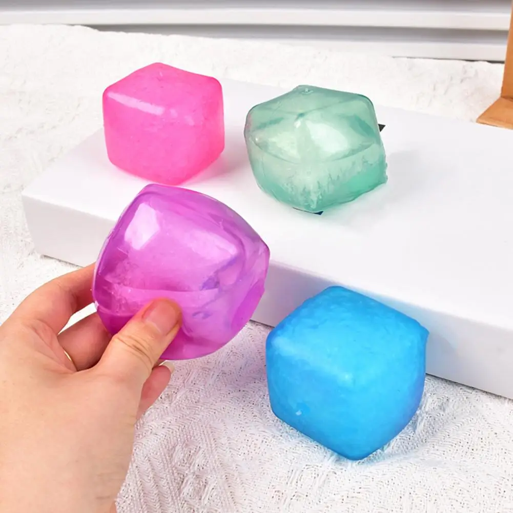 Juego de cubos de juguete para aliviar el estrés para niños, adolescentes y adultos, 4 piezas, paquete de hielo, bola para apretar, regalo de rebote lento