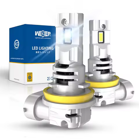 Wideep H11 LED Headlight Bulbs, 6500K White H11 Low Beam, H11/H8 Fog Light Bulb,Advanced Cooling System with Fan-2Pcs