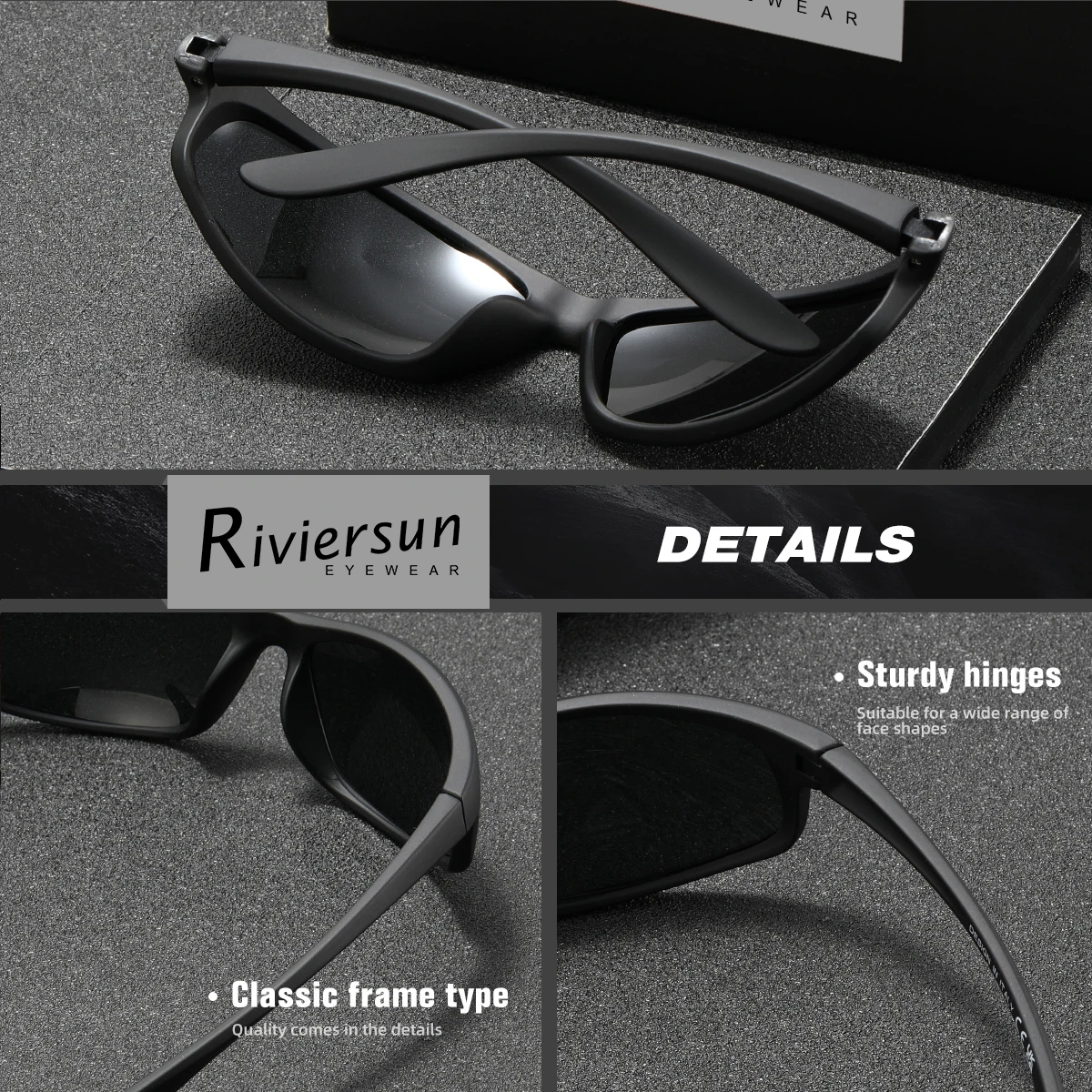 Mode Reiten Sonnenbrille Polarisierte UV400 Sport Outdoor Straßenbrille Radfahren Schutz Ausrüstung – Detail 1