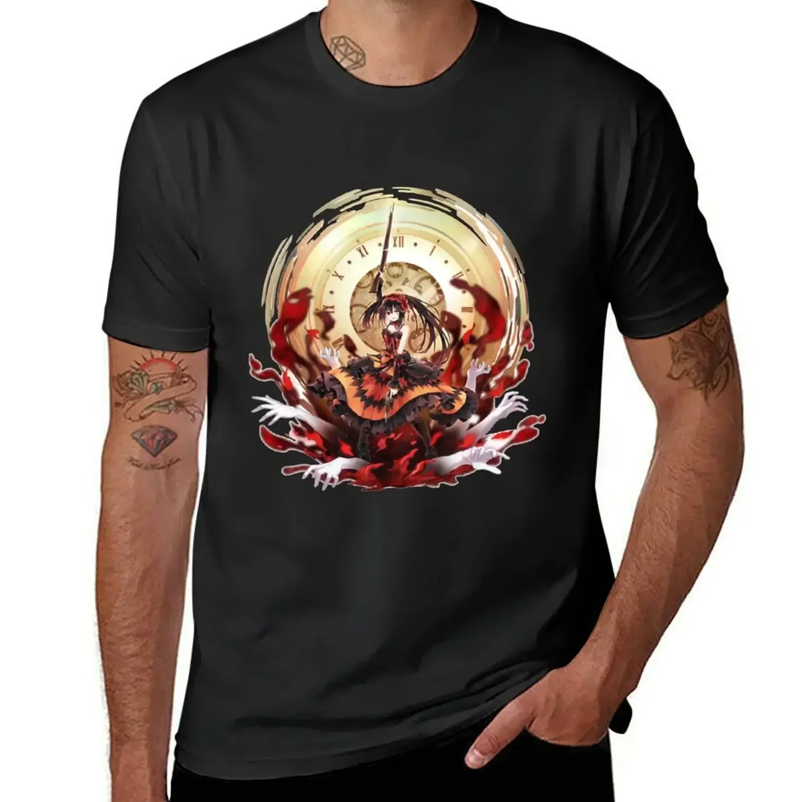 Blanks oversizedsgraphics mens t shirts Tokisaki Kurumi - Date a Live T-shirt graphic men clothing harajuku 2024 NEW