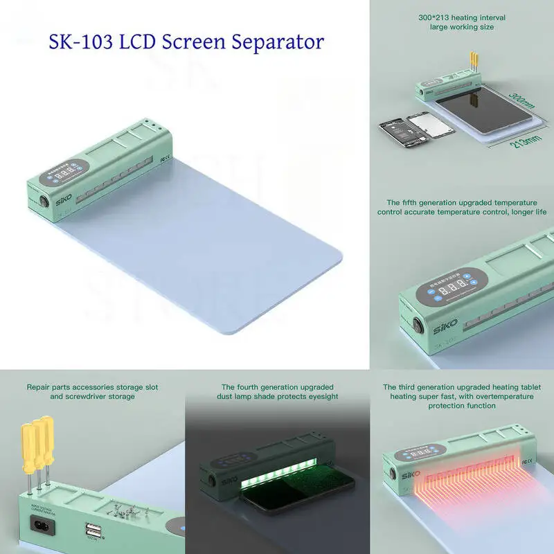 

Large Work Area LCD Screen Separator LED Anti-Dust Design 5th Gen Precision Temp Control for Shops & DIY Enthusiasts‌ Repair Set