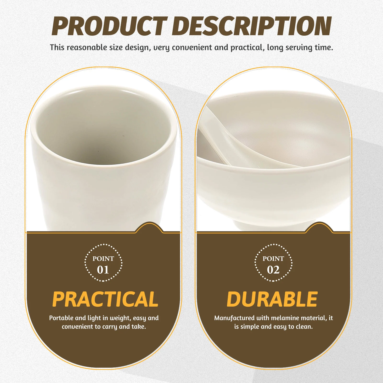 

1Set Unbreakable Bowl Kit Anti Fall Tableware Soup Bowl Set Kitchen Dinnerware Portable Lightweight Small Dinnerware Set