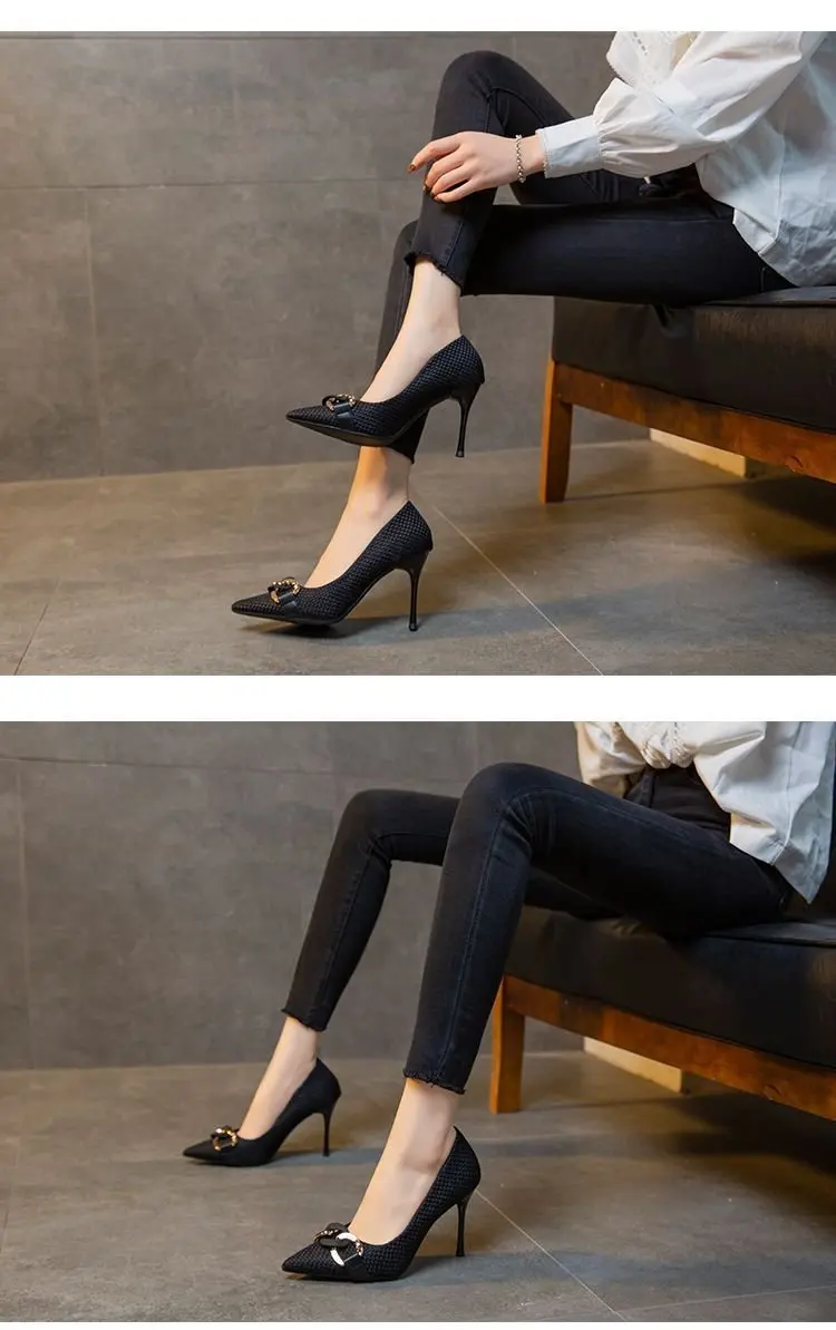 Damen Pumps Spitze Stiletto-Schuhe für Frauen Formelle Trendige Angebotsschuhe Sommer Elegante High Heels Damen Einzelschuhe – Detail 4