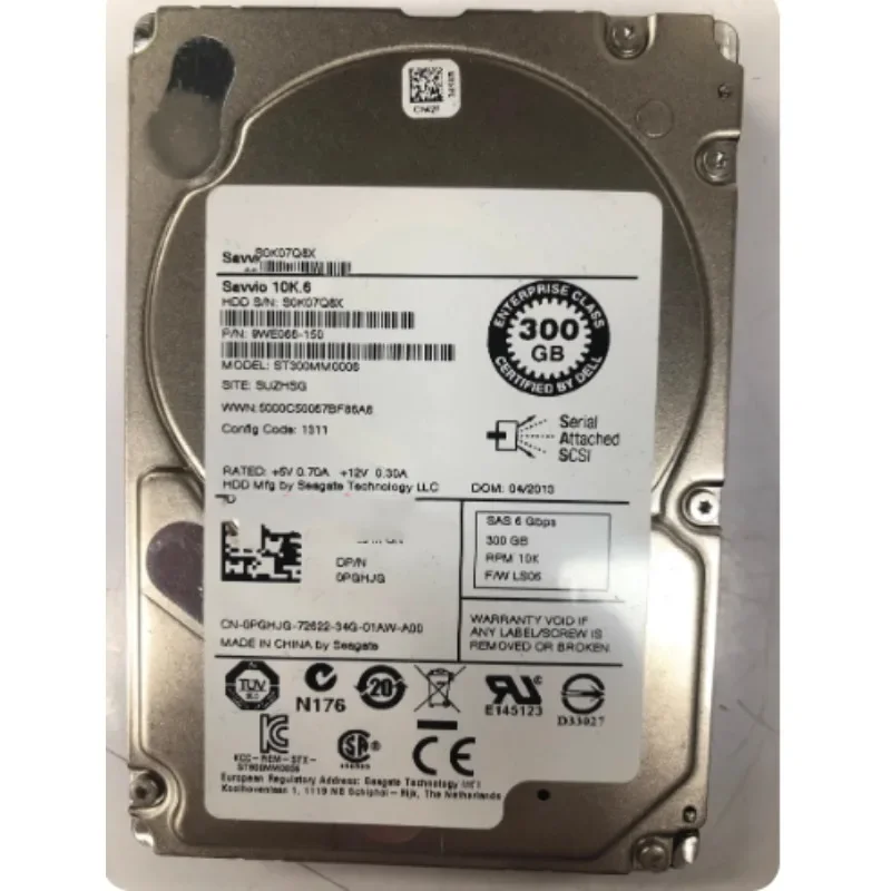 For DELL 0PGHJG PGHJG  ST300MM0006 300G SAS 2.5' SAS  servers hard drive hdd