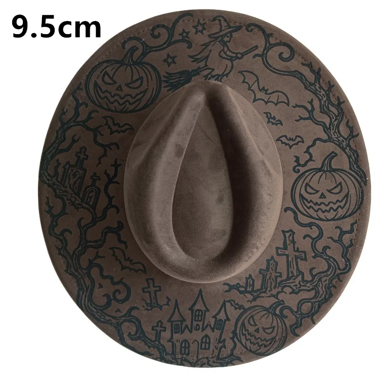 Suede Top Hat 8/9.5cm Fedora Burned hat Early Autumn Style featuring pyrography and burn effect detailing artisanal