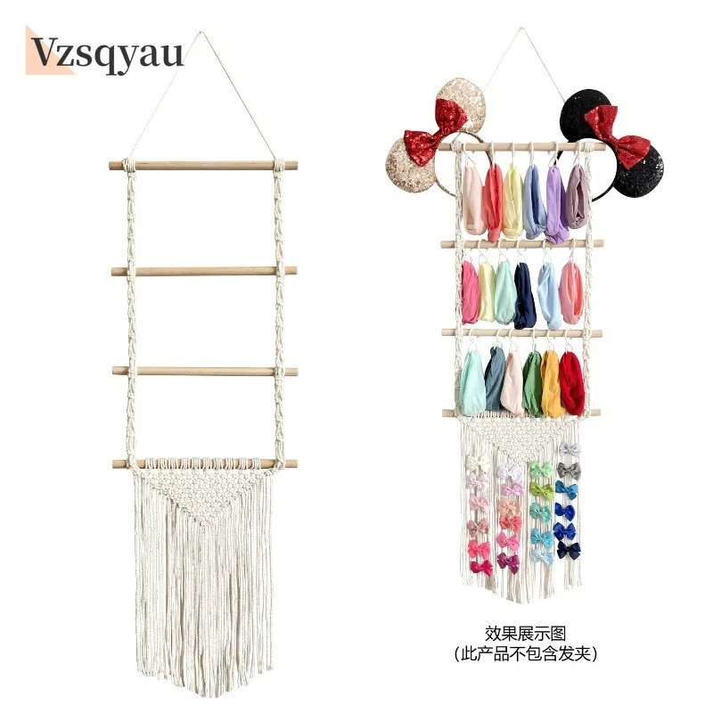 

Hair Bows Holder Headband Organizer For Girls, Hair Clips Hanger Storage With Hooks, Wall Hanging Decor For Nursery Room Gifts