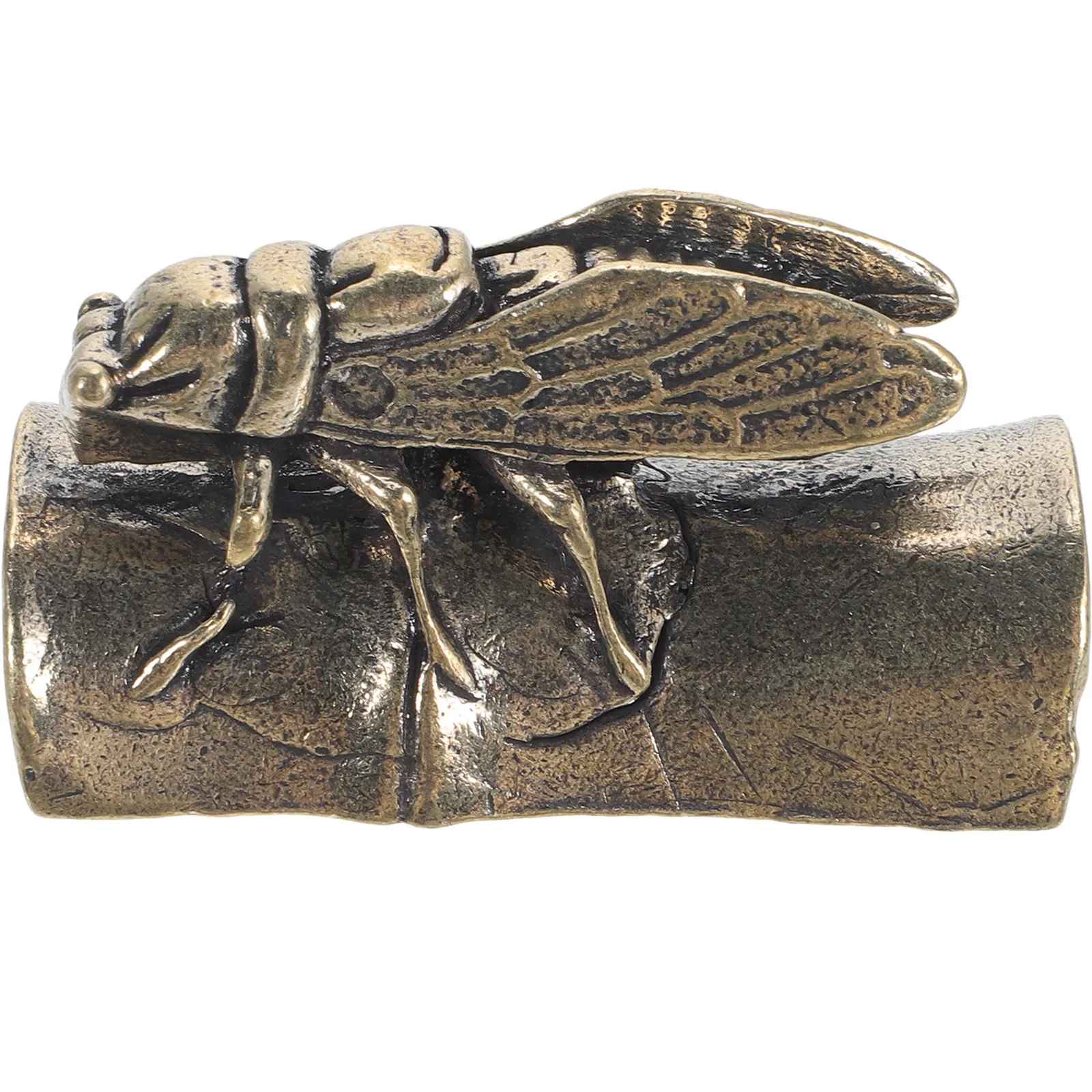 Brass Cicadas Paperweight Desktop Decor Creative Solid Brass Craft Ornament Office Table Decoration Vintage Cicadas Statue - view 2
