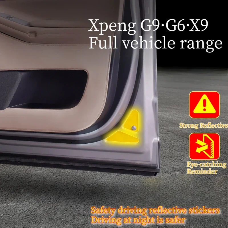 For Xpeng X9/G9/G6 accessories door reflective warning sticker auto supplies door prompt sticker accessories