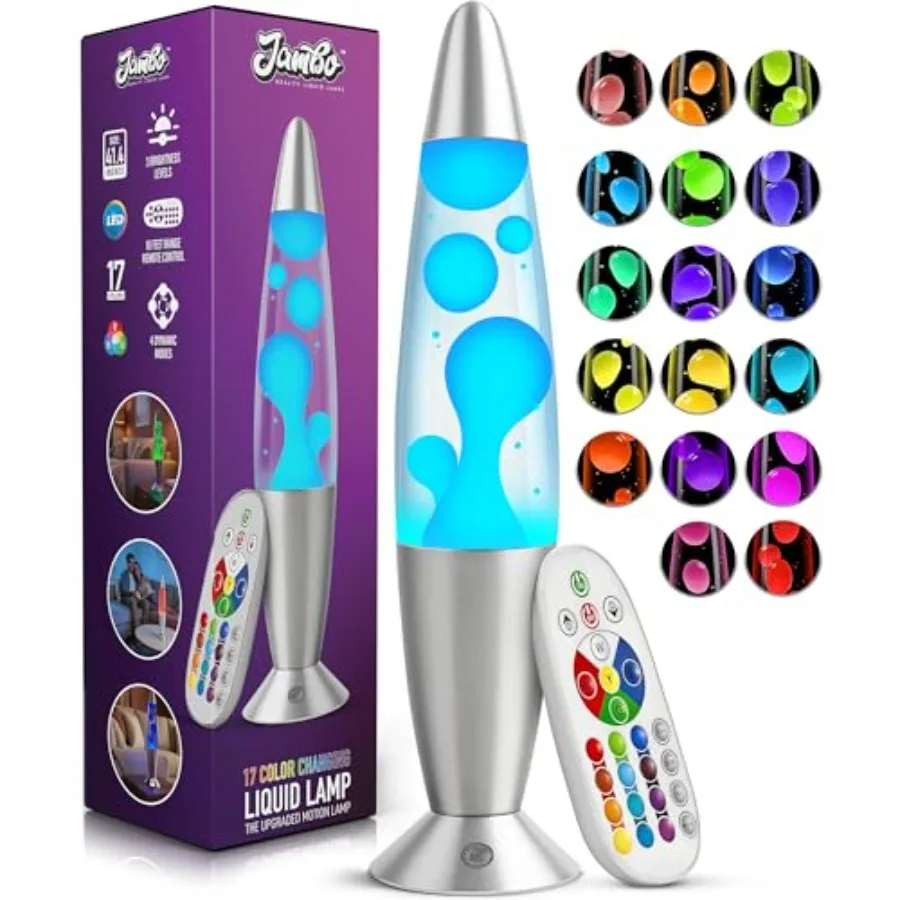 

16" LED 17-Color Changing Motion Lamp with Remote, LED Light for Teens and Adults, Night Light Nightlight, Relaxing Magma Lamp