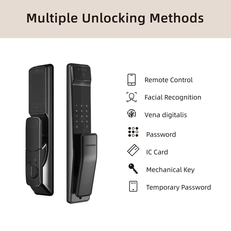 Smartlock Oem Electronic Biometric Fingerprint Gate Smart Digital Exterior Security Front Door Lock With Camera