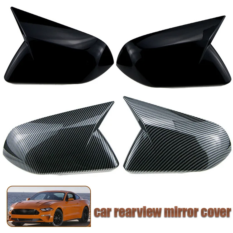 لسيارة فورد موستانج غلاف مرآة عكسي قياسي أمريكي، غطاء مرآة الرؤية الخلفية على شكل قرن لصق الديكور #1