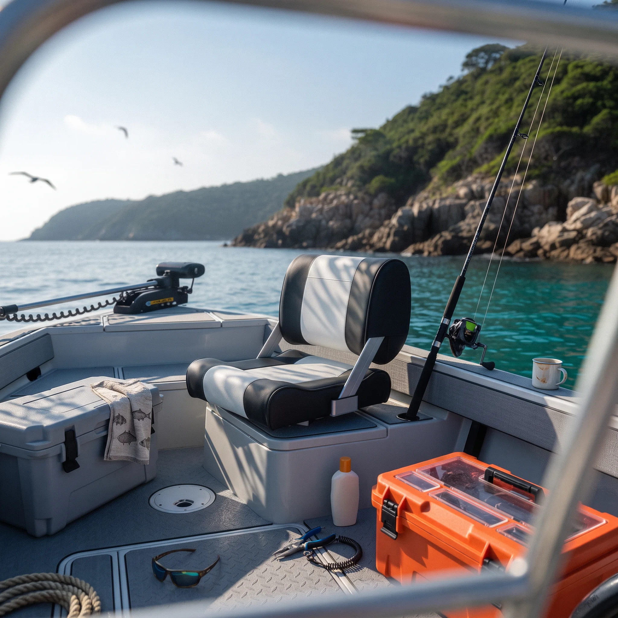 Boat Pilot Chair Comfortable Pilot Chair Bucket Seat Ergonomic Furniture Wear-Resistant for Anglers, Helm Station