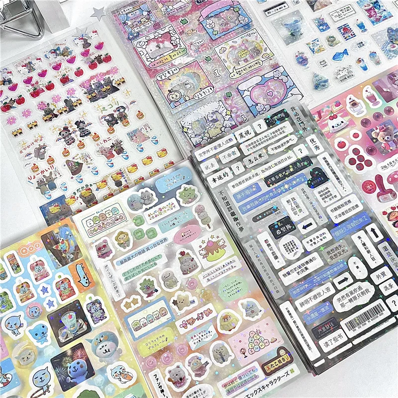 

52/10 шт. кавайная декоративная наклейка для камеры телефона Y2K мультфильм японская анимация производные наклейки аксессуары подарок на день рождения