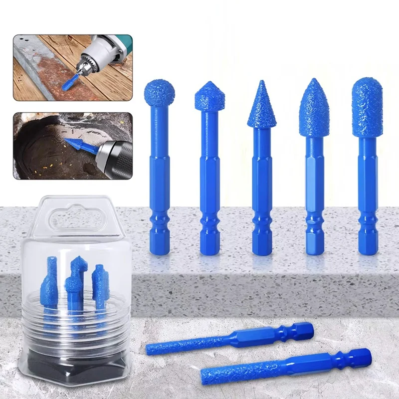 ABBN-Diamond Coated Grinding Bits Set For Multi Material Finishing Rust Removal Polishing Hole Repair Mold Processing 7PCS