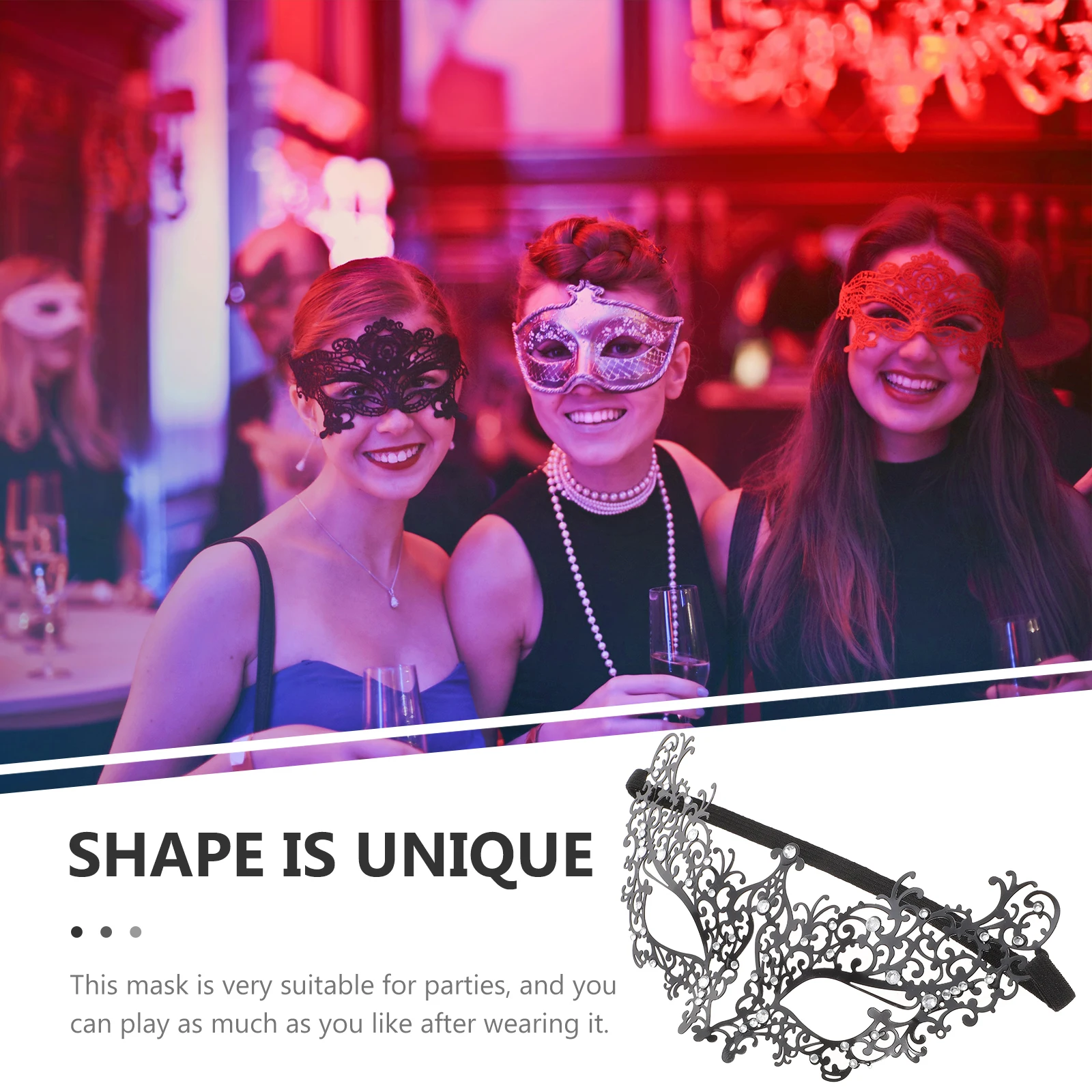 

Party Masks for Adults Masquerade Halloween Women Carnival Face Metal