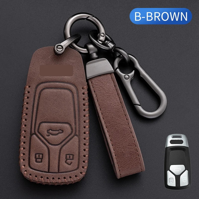 

Durable Leather Car Remote Key Cover Case Shell for Audi A4 B9 A5 A6L A6 S4 S5 S7 8W Q7 4M Q5 TT TTS RS Coupe Accessories