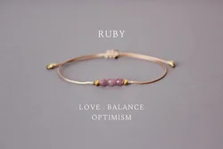 Ruby Simple Crystal July Birthstone Bracelet Natural Stone Bracelet Cancer Zodiac Gift