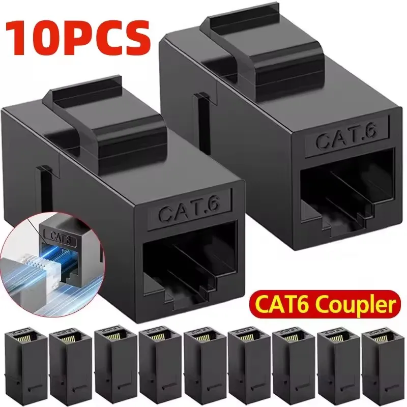 Coupleur Keystone RJ45 Cat6, adaptateur d'extension Internet CAT 6 6a, connecteur de câble réseau Ethernet double tête droite