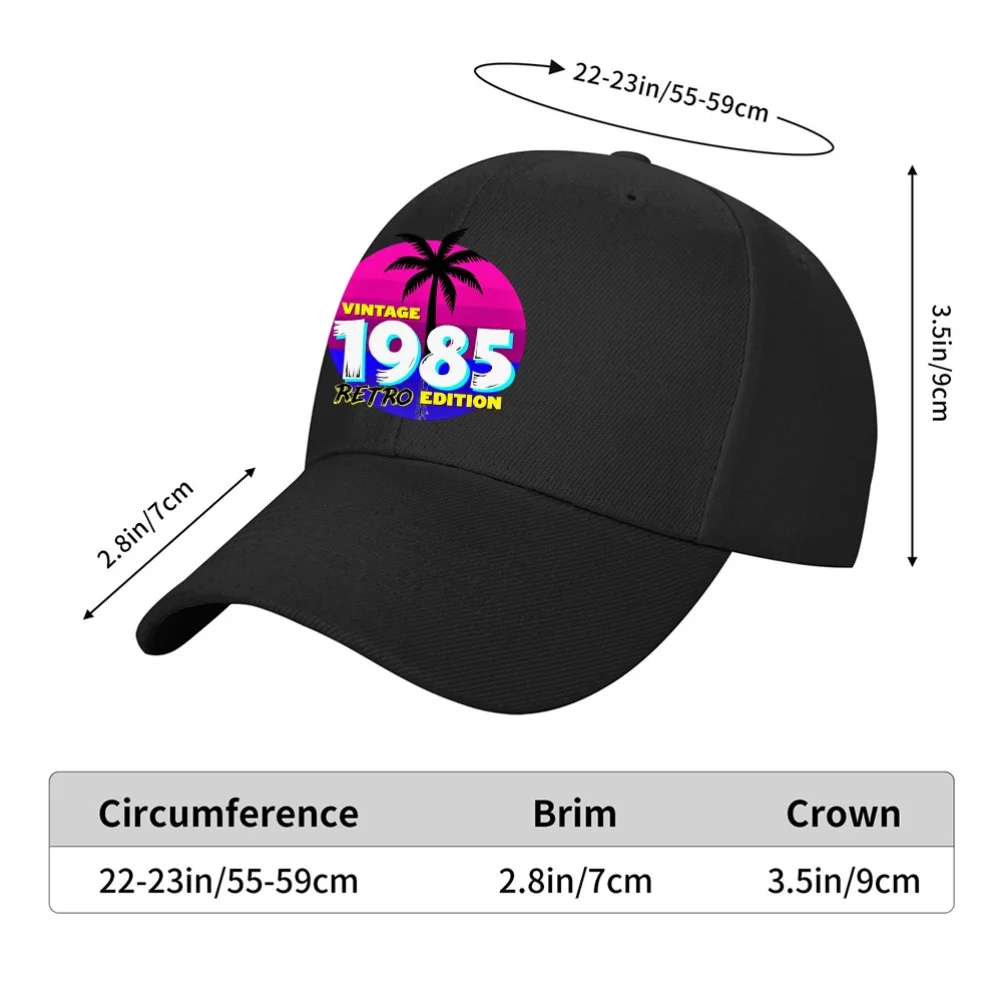 1985 Retro Edition Palm Tree Baseball Cap Vintage Summer Adjustable Sun Hat