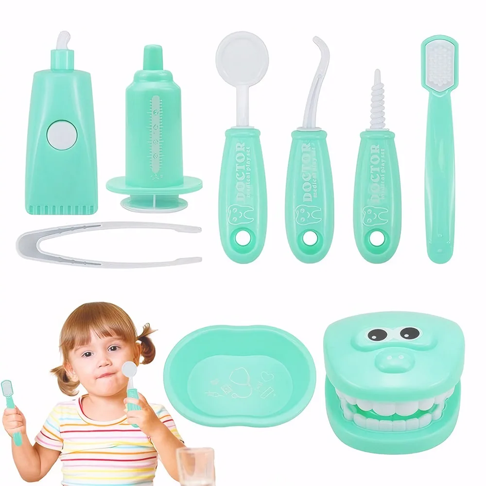 Juego de simulación de plástico para dentista, Kit médico, juguete de imitación para niños, juego de rol de cultivo higiénico Habbit para niños