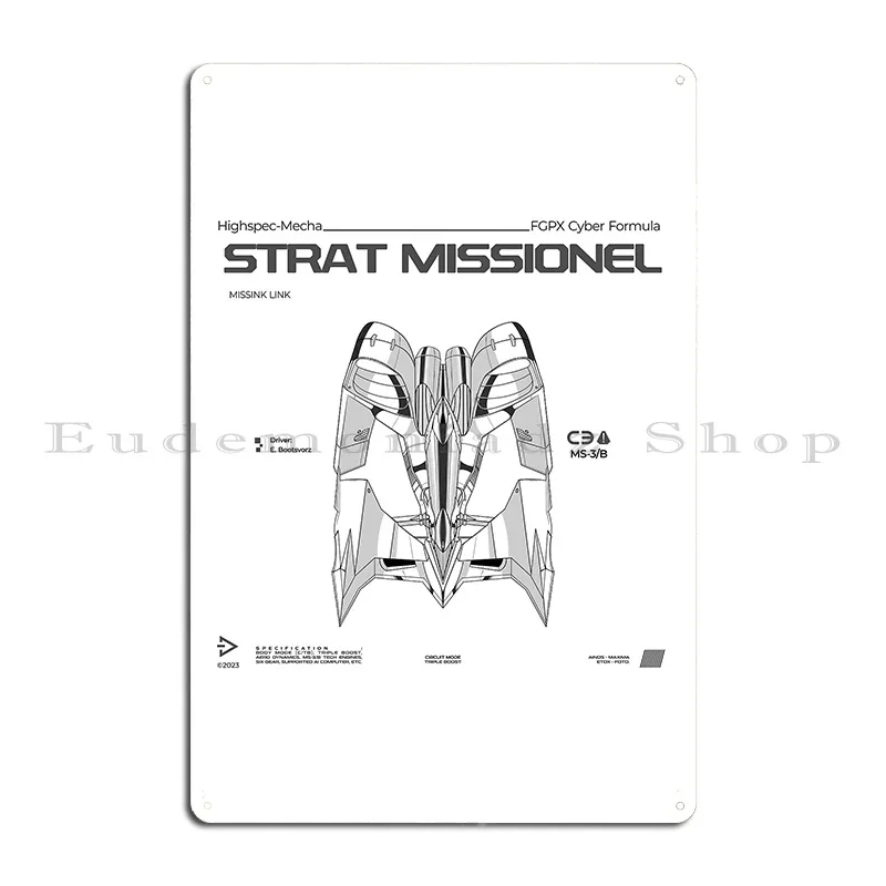 Cyber Formula Missink Link Strat Missionel Ms 3 B Grayscale Illustration Metal Plaque Poster Kitchen Wall Mural Tin Sign Poster