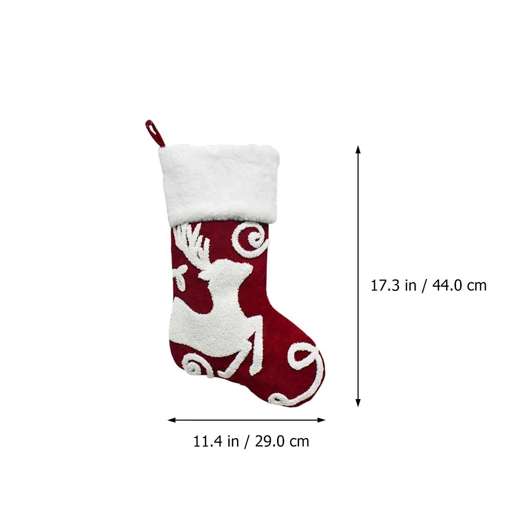 

1Pcs Christmas Sock Decor Hanging Gift Stocking with Sturdy Loop for Small Presents Candy Fillers Tree Decor Festive Holiday