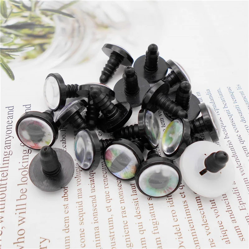 Julie Wang 20PCS In Pair 16mm Plastic Animal Human Safety Eyes Buttons With Washers Toy Doll Eyeball Jewelry Making Accessory