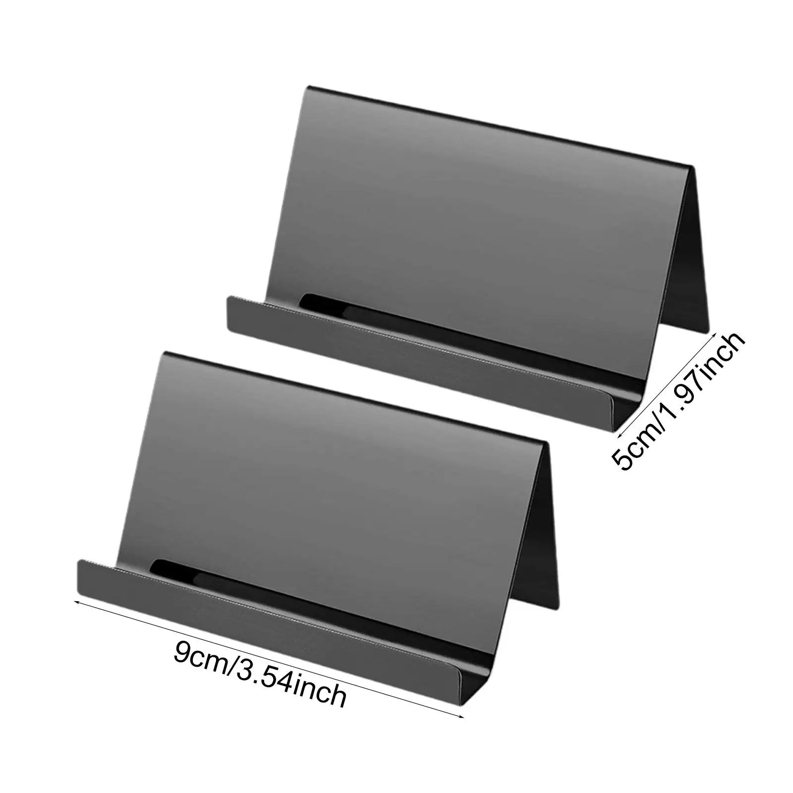 2 Pieces Desktop Card Organizer Stainless Steel for Reception Area 9x5cm Multifunctional Practical Accessories Open Design