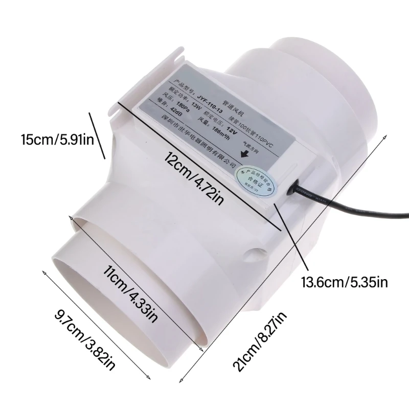 Éventail d'air d'échappement à haute efficacité pour le sous-sol les petits espaces 37JD