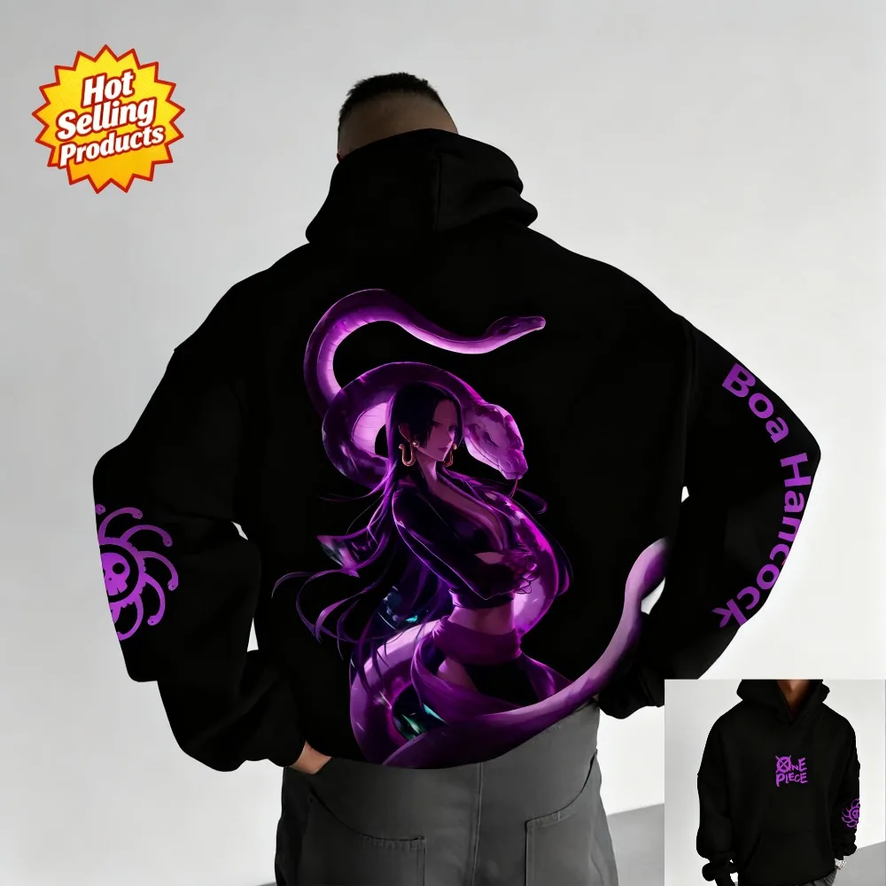 One Piece New Hoodie Boa Hancock Graphic Print Men Women Cotton Oversized Comfort Fit Sweatshirt Unisex Streetwear Autumn Winter