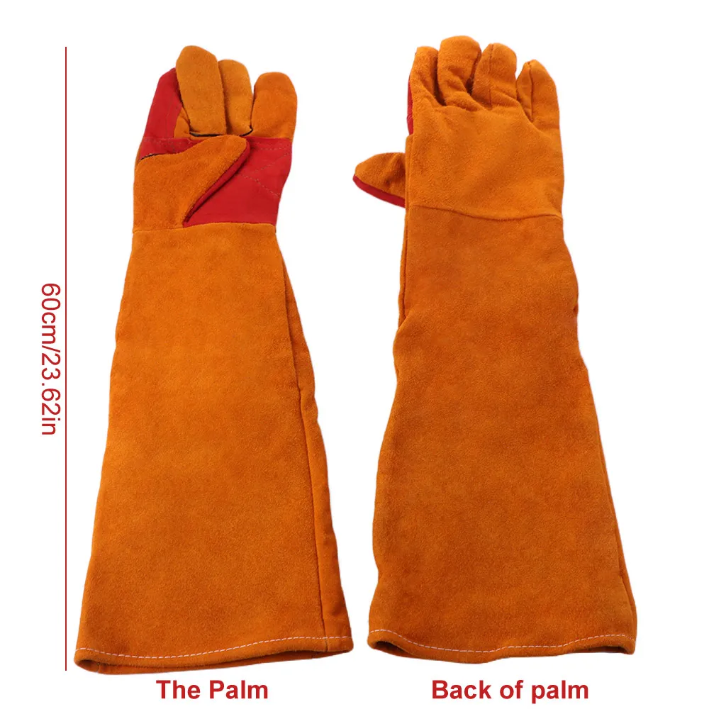 Comfortable Work Safety Gloves Lengthen 60cm Flexible Outdoor Welding Gloves Fireproof Scratch Resistance
