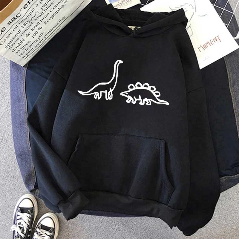 Funny Dinosaur Cactus Hoodies for Women Men Gothic Hip Hop Streetwear Fashion Vintage Sweatshirt Mange Casual Pullovers Female