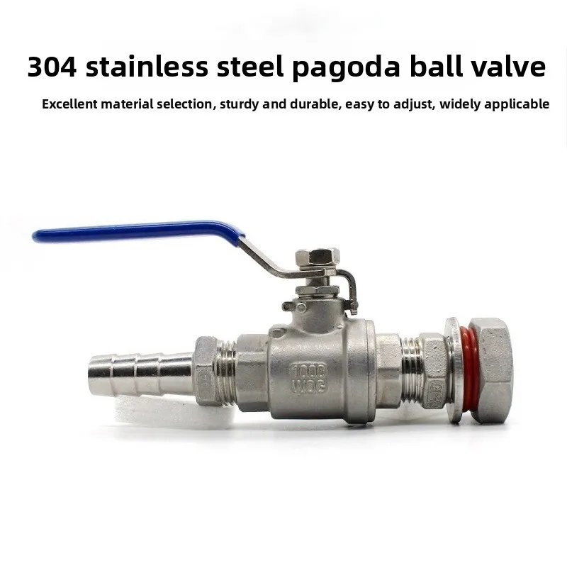 

SS304 Stainless Steel 1/2 "(DN15) Solderless Compact Ball Valve And 8mm-25mm-25mm Hose Barb Homebrew Pot