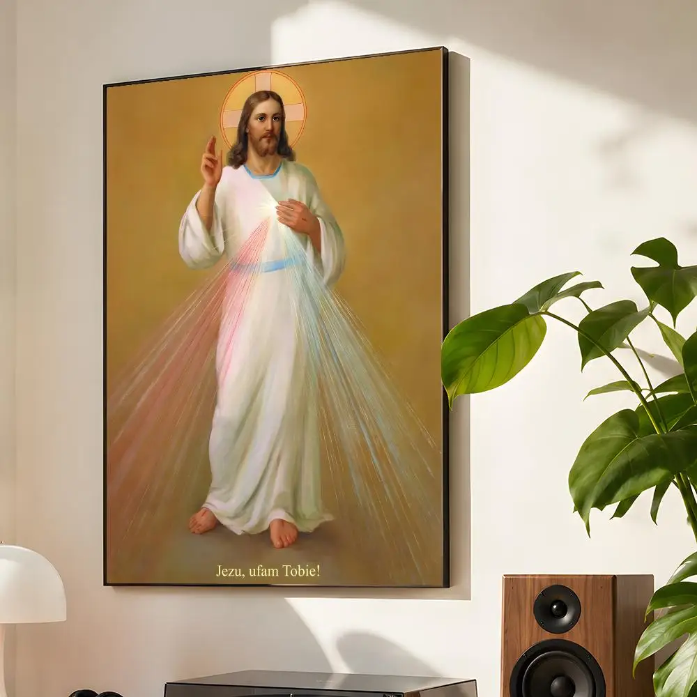 Religion Series Jesus And Virgin Mary Poster Matte Self Adhesive Wall Art Waterproof Room Decoration Bedroom